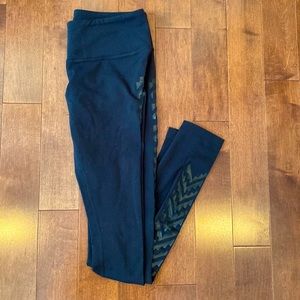 Black Lululemon Leggings (with Black Print Down the Sides of the Leg)